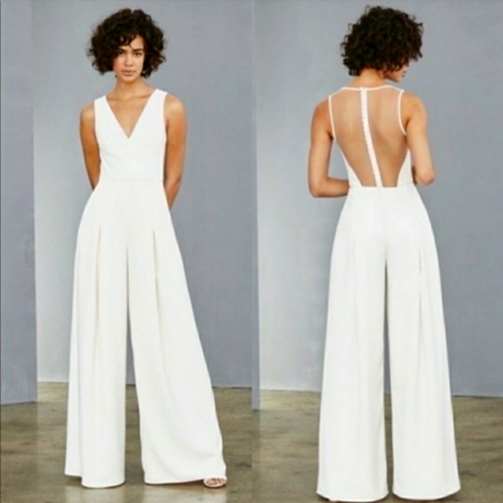 Amsale white jumpsuit